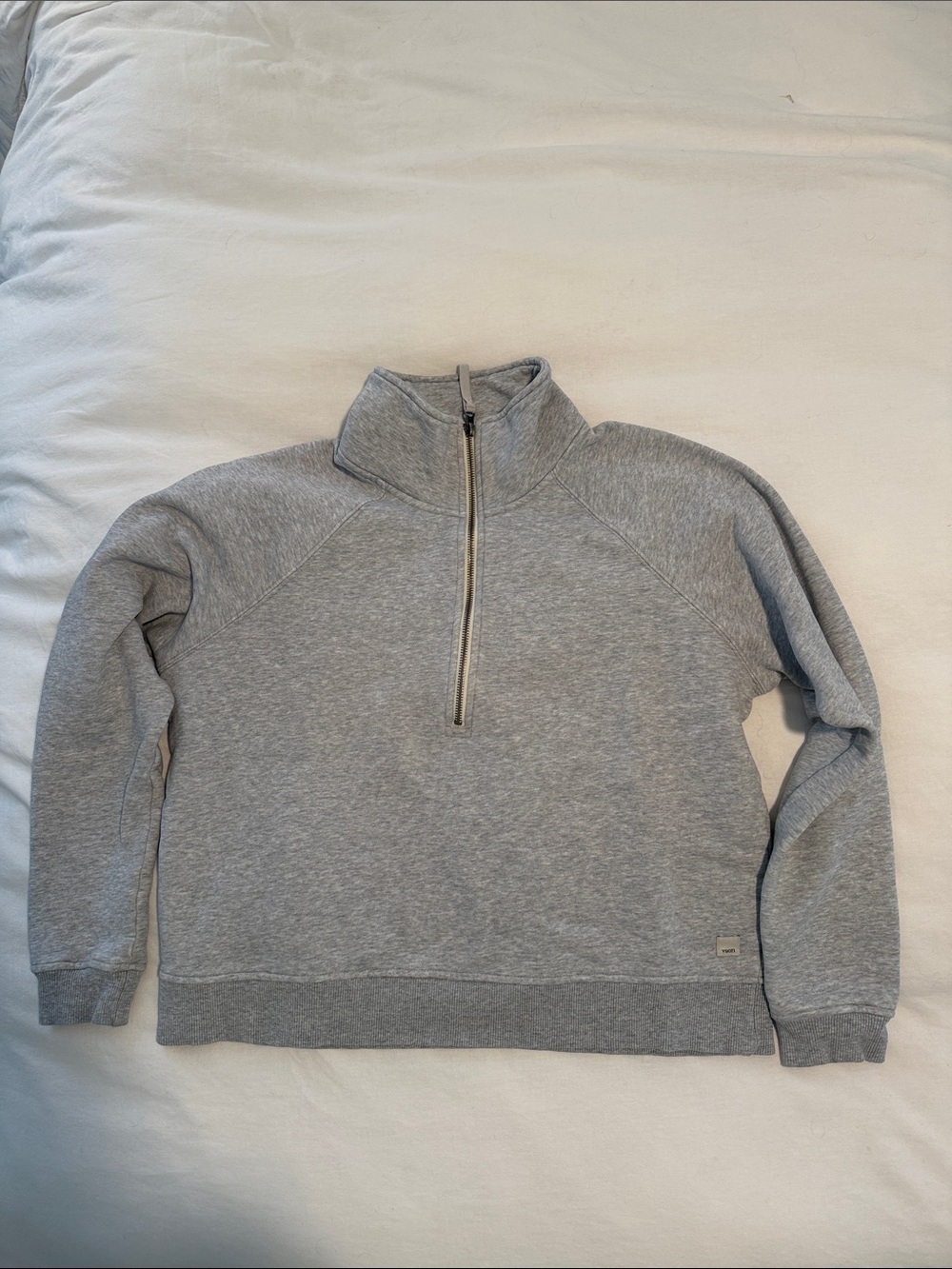 Vuori Women’s Restore Gray Quarter-Zip Sweater